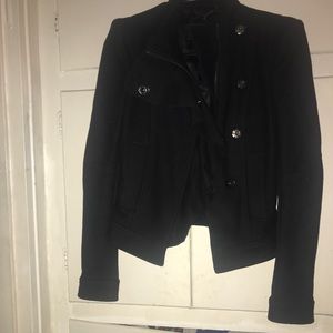 Bcbg Ruffle front wool jacket